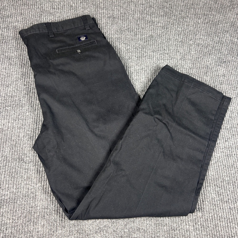 Dockers Pants Mens 34x30 Black Pleated Front Chino Casual Work Trousers
